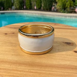 White Enamel and Goldtone Bracelet